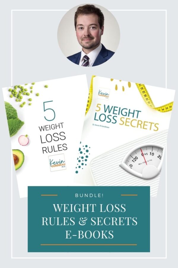 2 books about weight loss with a picture of the author Dr. Kevin R Gendreau